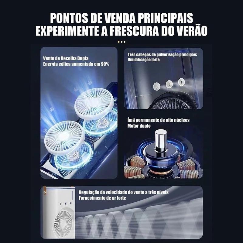 Ventilador Nebulizador 3 em 1 Sanfeng