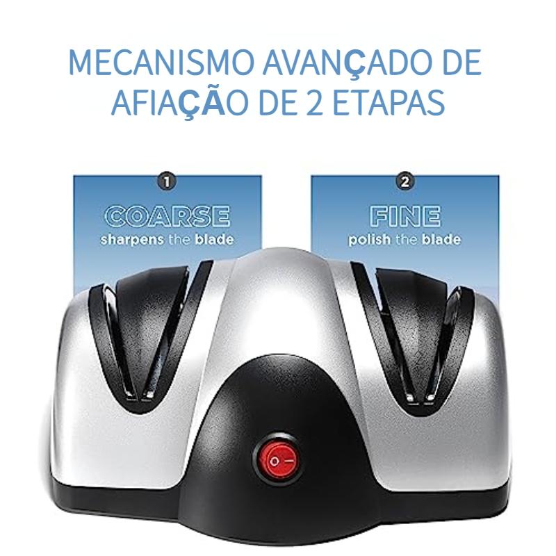 Amolador Elétrico de Facas Bivolt — 2 Estágios de Afiação Profissional para Cozinha