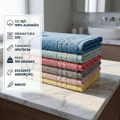 Kit 6 Tapetes de Banheiro Pezinho 45x70cm — 100% Algodão Premium Cores Sortidas