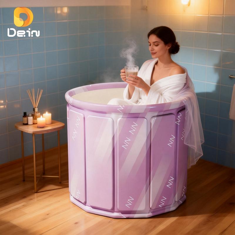 Banheira Dobrável Portátil para Adultos 70cm — 254L com Drenagem Dupla
