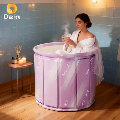 Banheira Dobrável Portátil para Adultos 70cm — 254L com Drenagem Dupla