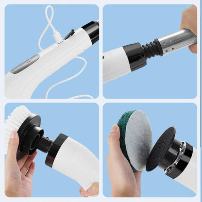 Escova Elétrica de Limpeza 9 em 1 com Cabo Extensível