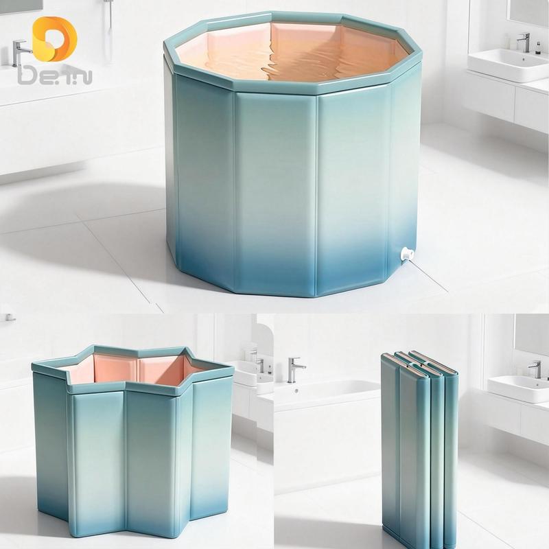 Banheira Dobrável Portátil para Adultos 70cm — 254L com Drenagem Dupla