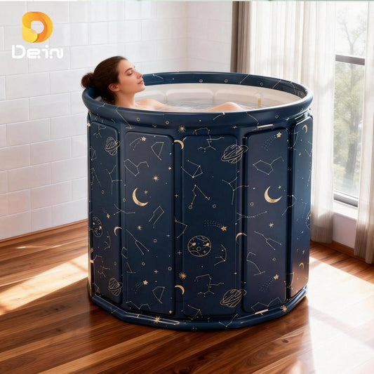 Banheira Dobrável Portátil para Adultos 70cm — 254L com Drenagem Dupla