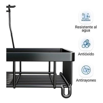 Escorredor de Louças 2 Andares em Aço Carbono com Porta-Copos
