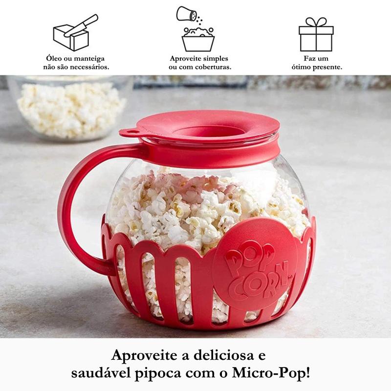 Pipoqueira de Silicone Fitness – Sem Óleo, Saudável e Reutilizável para Micro-ondas