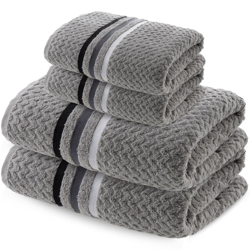 Kit 4 Toalhas Banhão Gigante Jacquard Trento — 100% Algodão Premium 450g/m²